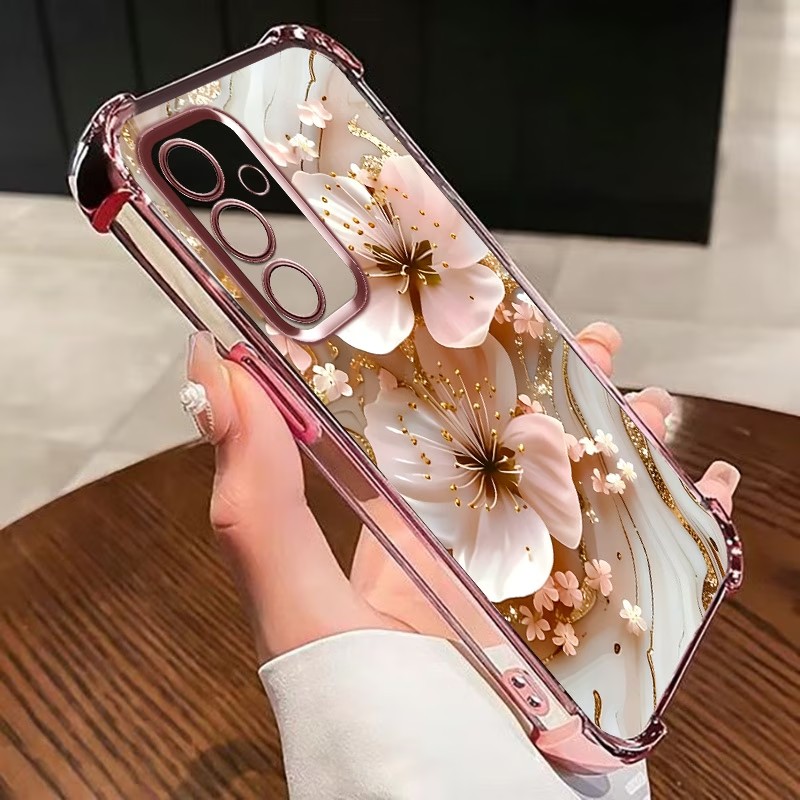Electroplated Flower Clear Pho - Phone Accessories Samsung 评论和价格
