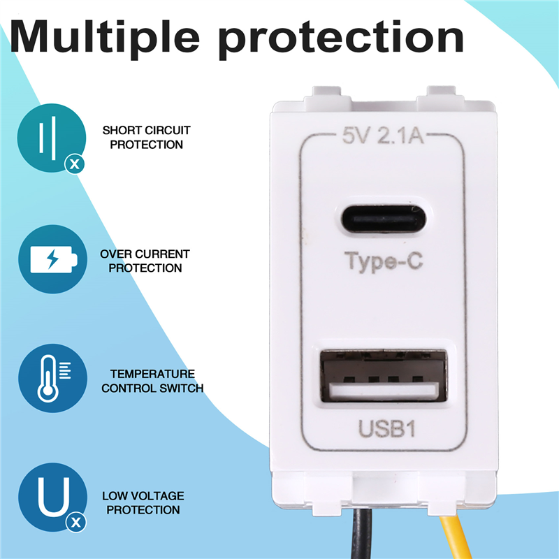 ABVO-New 5V 2.1A USB Type-C Du - Phone Accessories Types 评论和价格