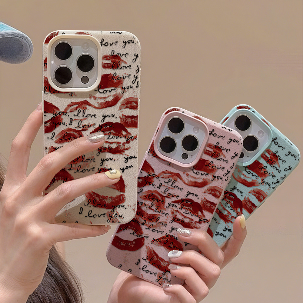 Bright Red Lips Leather Phone  - Phone Accessories Iphone 评论和价格