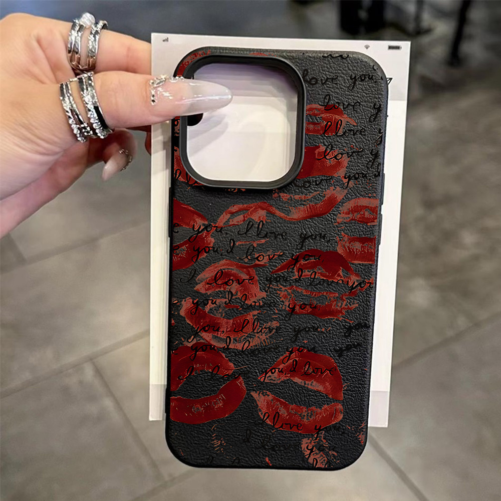 Bright Red Lips Leather Phone  - Phone Accessories Iphone 评论和价格