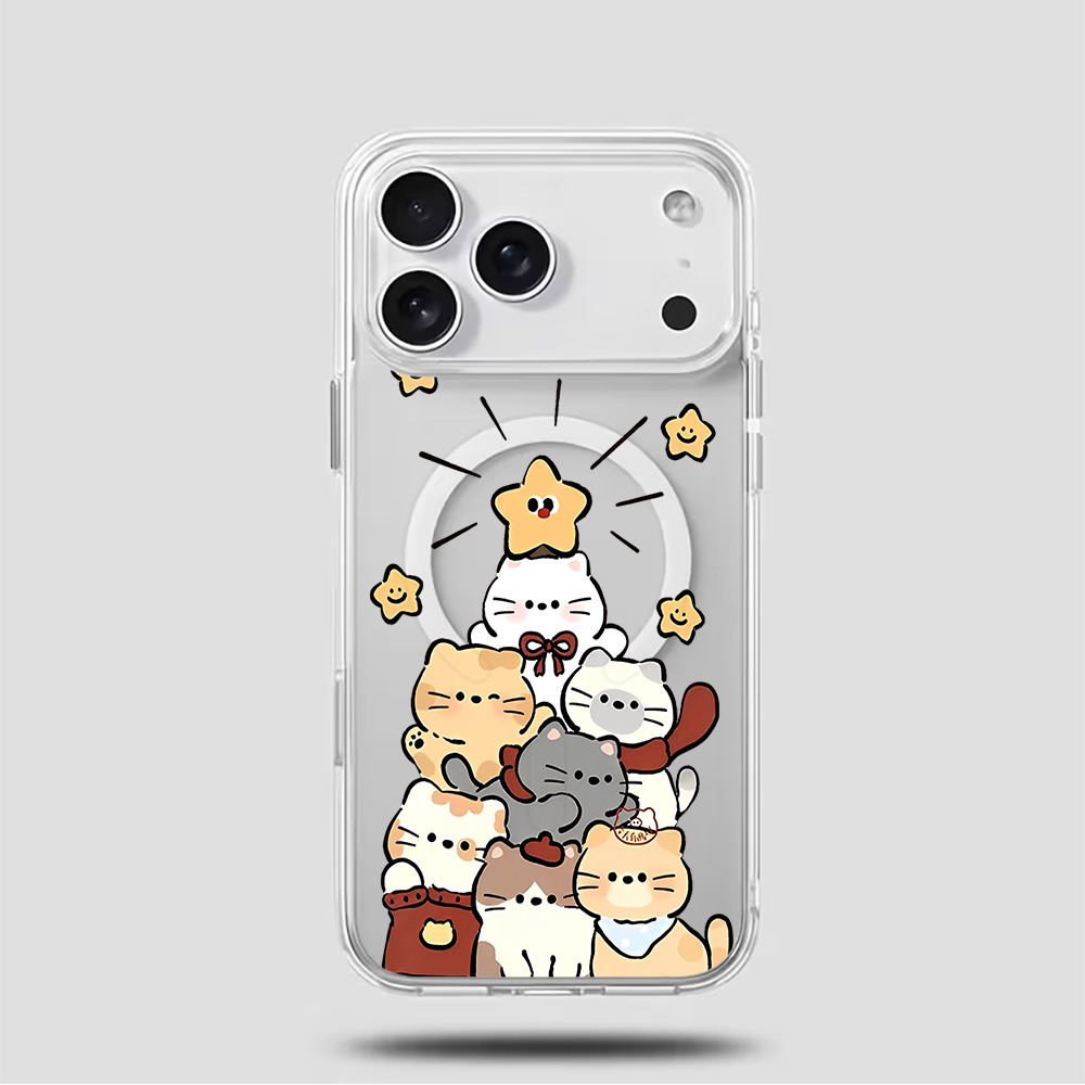 Cute Cartoon Kitten Print Comp - Magnetic Phone Case 评论和价格