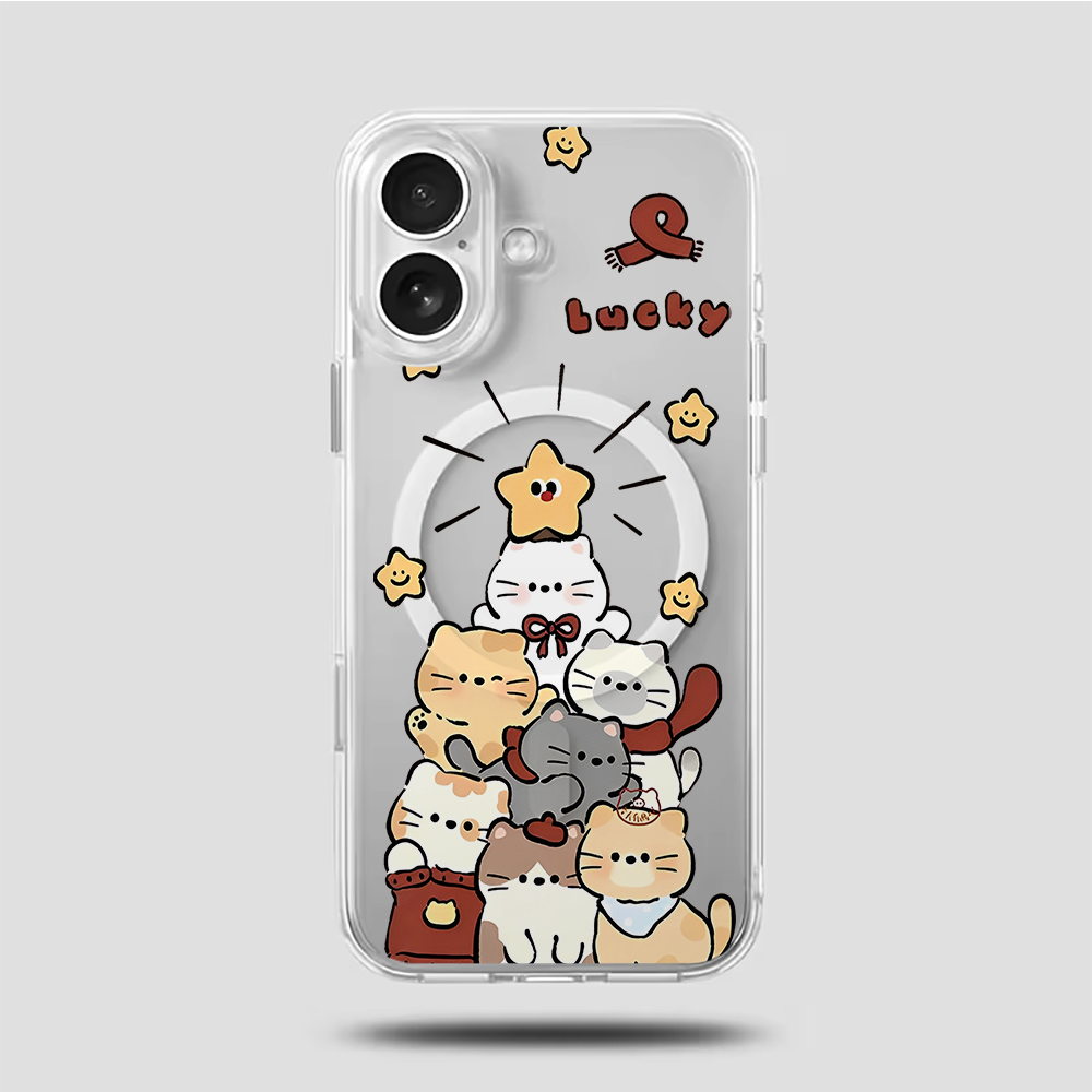Cute Cartoon Kitten Print Comp - Magnetic Phone Case 评论和价格